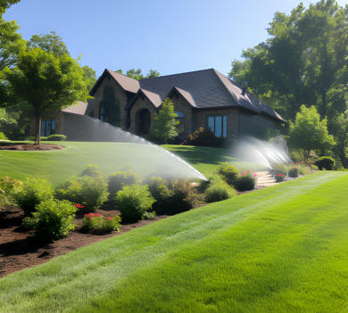 This is a picture of a sprinkler system in Bella Vista.