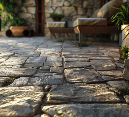 This is a picture of a stone walkway project in northwest arkansas.